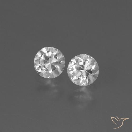 0.80ctw Natural Branco claro Safira, Redondo, VS