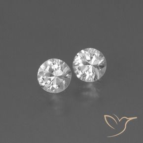 Pedras preciosas de Safira Branco claro natural de 0.80 ct, Redondo, VS