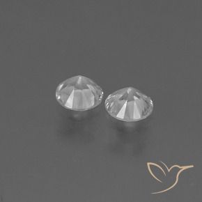 Pedras preciosas de Safira Branco claro natural de 0.80 ct, Redondo, VS