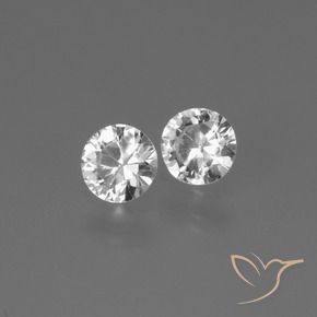 Pedras preciosas de Safira Branco claro natural de 0.75 ct, Redondo, VS
