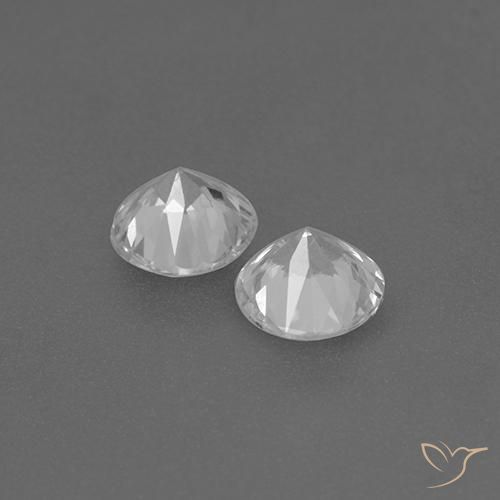 Pedras preciosas de Safira Branco natural de 0.78 ct, Redondo, VVS-VS