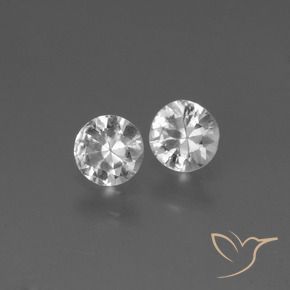 Pedras preciosas de Safira Branco natural de 0.74 ct, Redondo, VS
