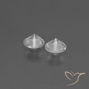 Pedras preciosas de Safira Branco natural de 0.74 ct, Redondo, VS