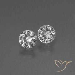 Pedras preciosas de Safira Branco natural de 0.77 ct, Redondo, VVS-VS