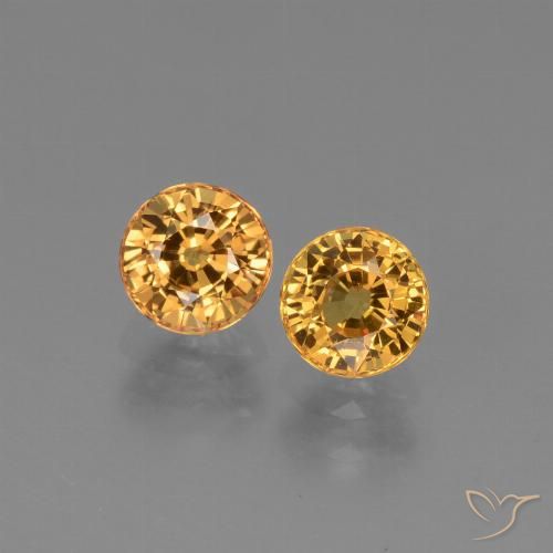 1.46ctw Natural Laranja-dourado médio Safira, Redondo, VVS