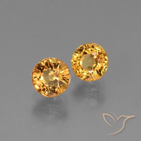 Pedras preciosas de Safira Laranja-dourado médio natural de 1.46 ct, Redondo, VVS