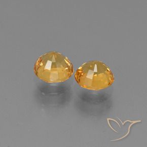 Pedras preciosas de Safira Laranja-dourado médio natural de 1.46 ct, Redondo, VVS