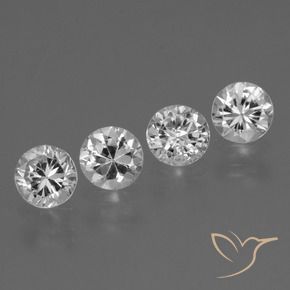 Pedras preciosas de Safira Branco claro natural de 1.78 ct, Redondo, VS