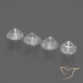 Pedras preciosas de Safira Branco claro natural de 1.78 ct, Redondo, VS