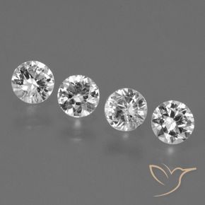 Pedras preciosas de Safira Branco claro natural de 1.71 ct, Redondo, VS