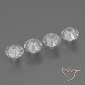Pedras preciosas de Safira Branco claro natural de 1.71 ct, Redondo, VS