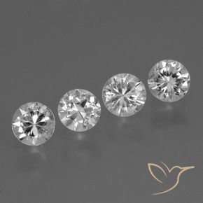 Pedras preciosas de Safira Branco claro natural de 1.63 ct, Redondo, VS