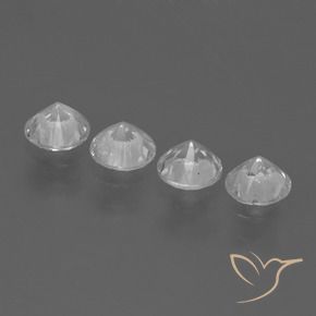 Pedras preciosas de Safira Branco claro natural de 1.63 ct, Redondo, VS