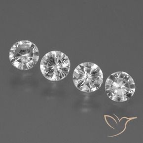 Pedras preciosas de Safira Branco claro natural de 1.52 ct, Redondo, VS