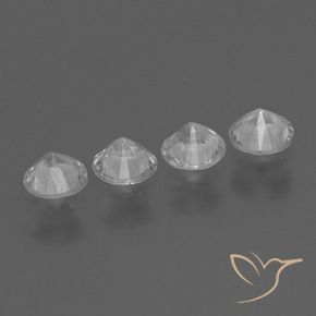 Pedras preciosas de Safira Branco claro natural de 1.52 ct, Redondo, VS