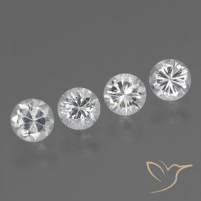Pedras preciosas de Safira Branco natural de 1.59 ct, Redondo, VVS-VS
