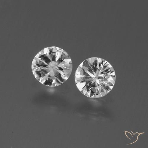 0.77ctw Natural Branco claro Safira, Redondo, VS