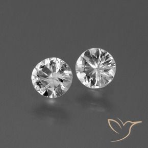 Pedras preciosas de Safira Branco claro natural de 0.77 ct, Redondo, VS