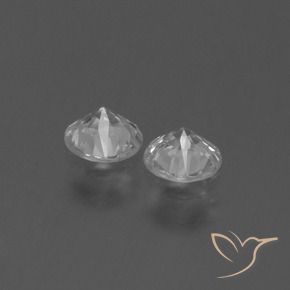 Pedras preciosas de Safira Branco claro natural de 0.77 ct, Redondo, VS
