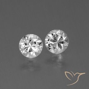Pedras preciosas de Safira Branco claro natural de 0.71 ct, Redondo, VS