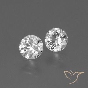 Pedras preciosas de Safira Branco claro natural de 0.74 ct, Redondo, VS