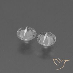 Pedras preciosas de Safira Branco claro natural de 0.74 ct, Redondo, VS