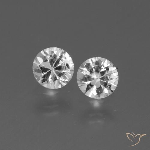0.79ctw Natural Branco claro Safira, Redondo, VVS-VS