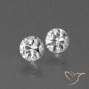Pedras preciosas de Safira Branco claro natural de 0.79 ct, Redondo, VVS-VS