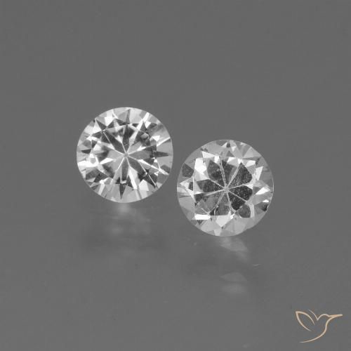 0.75ctw Natural Branco claro Safira, Redondo, VVS-VS