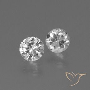 Pedras preciosas de Safira Branco claro natural de 0.75 ct, Redondo, VVS-VS