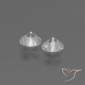 Pedras preciosas de Safira Branco claro natural de 0.75 ct, Redondo, VVS-VS