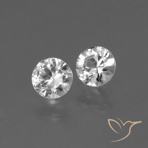 Pedras preciosas de Safira Branco claro natural de 0.78 ct, Redondo, VS