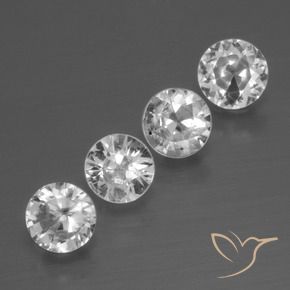 Pedras preciosas de Safira Branco claro natural de 1.39 ct, Redondo, VS