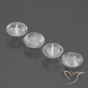 Pedras preciosas de Safira Branco claro natural de 1.39 ct, Redondo, VS