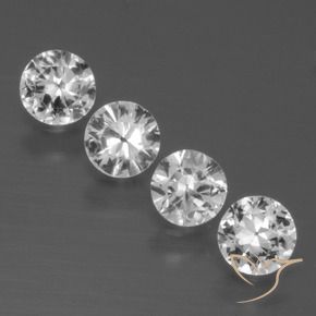 Pedras preciosas de Safira Branco claro natural de 1.44 ct, Redondo, VS