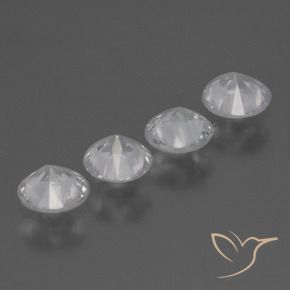 Pedras preciosas de Safira Branco claro natural de 1.44 ct, Redondo, VS