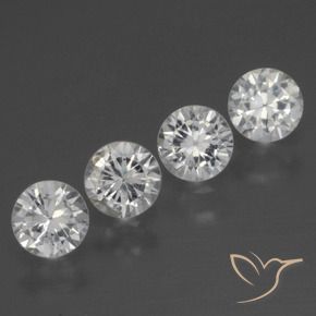 Pedras preciosas de Safira Branco natural de 1.51 ct, Redondo, VS