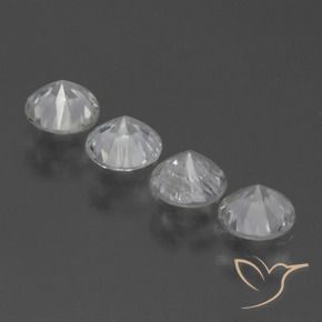 Pedras preciosas de Safira Branco natural de 1.51 ct, Redondo, VS