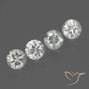 Pedras preciosas de Safira Branco natural de 1.77 ct, Redondo, VS