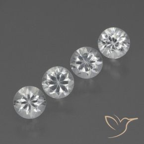 Pedras preciosas de Safira Branco natural de 1.60 ct, Redondo, VVS-VS