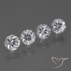 Pedras preciosas de Safira Branco claro natural de 1.65 ct, Redondo, VVS-VS