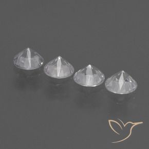 Pedras preciosas de Safira Branco claro natural de 1.65 ct, Redondo, VVS-VS