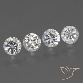 Pedras preciosas de Safira Branco natural de 1.71 ct, Redondo, VVS-VS