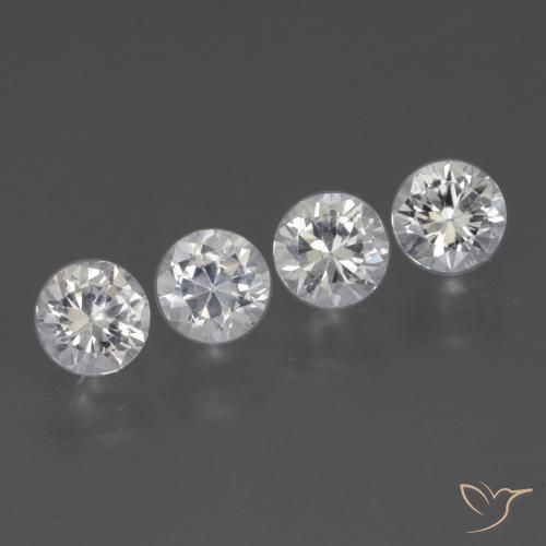 Pedras preciosas de Safira Branco natural de 1.58 ct, Redondo, VS