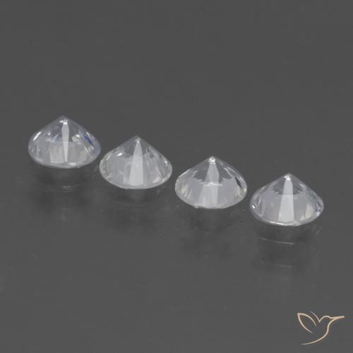 Pedras preciosas de Safira Branco natural de 1.58 ct, Redondo, VS
