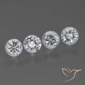 Pedras preciosas de Safira Branco natural de 1.55 ct, Redondo, VS