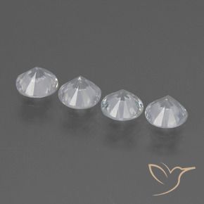 Pedras preciosas de Safira Branco natural de 1.55 ct, Redondo, VS