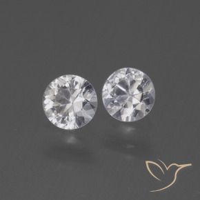 Pedras preciosas de Safira Branco claro natural de 0.75 ct, Redondo, VS