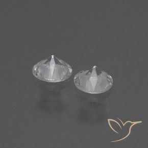 Pedras preciosas de Safira Branco claro natural de 0.75 ct, Redondo, VS