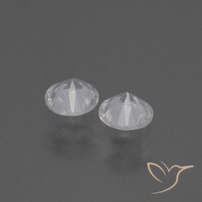 Pedras preciosas de Safira Branco claro natural de 0.78 ct, Redondo, VS